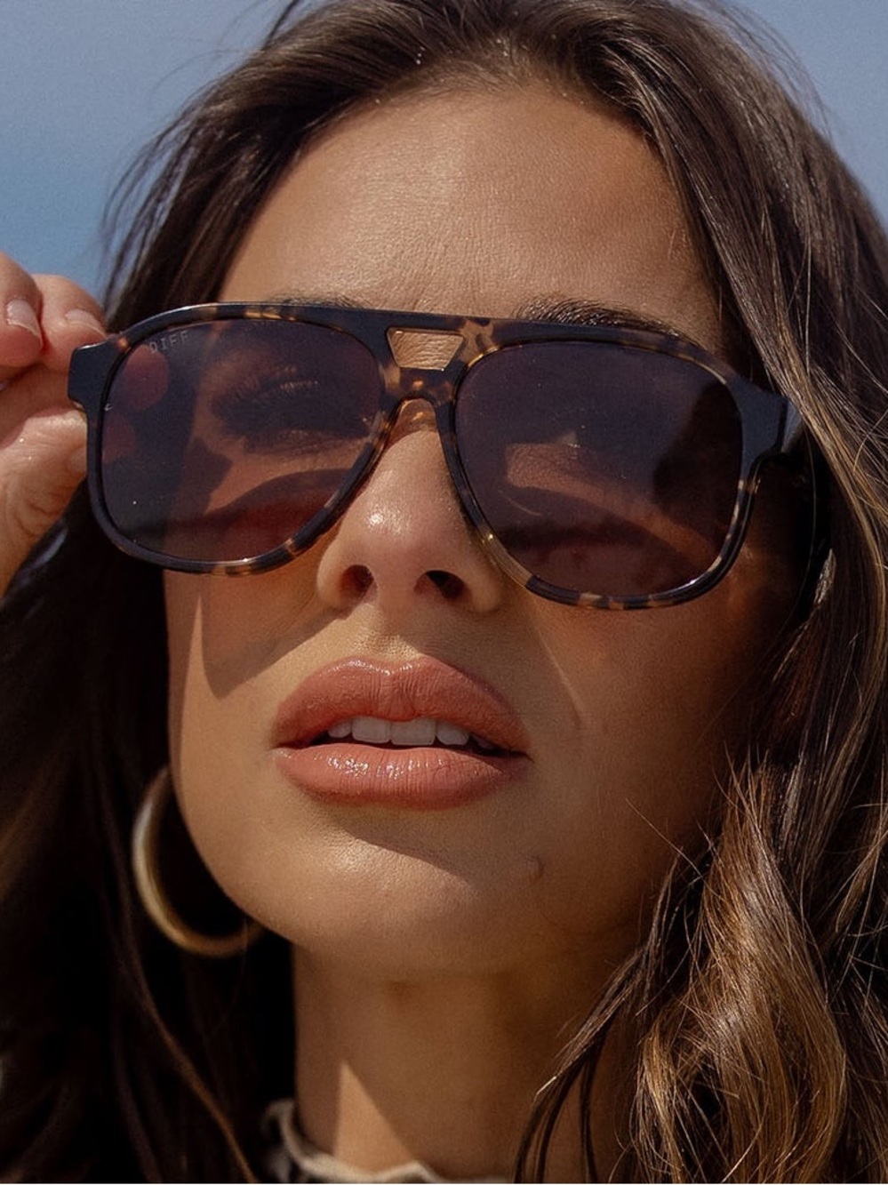 Jesse James Decker X DIFF Aviator Sunglasses